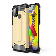 Silicone Matte Finish and Plastic Back Cover Case WL1 for Samsung Galaxy M31 Gold