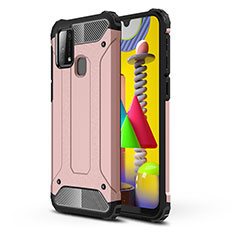 Silicone Matte Finish and Plastic Back Cover Case WL1 for Samsung Galaxy M31 Prime Edition Rose Gold