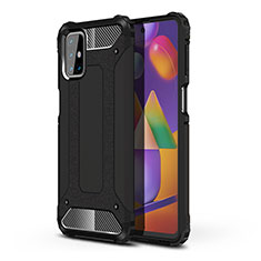 Silicone Matte Finish and Plastic Back Cover Case WL1 for Samsung Galaxy M31s Black