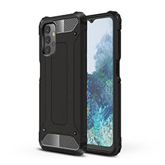 Silicone Matte Finish and Plastic Back Cover Case WL1 for Samsung Galaxy M32 5G Black