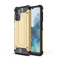 Silicone Matte Finish and Plastic Back Cover Case WL1 for Samsung Galaxy M32 5G Gold