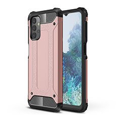 Silicone Matte Finish and Plastic Back Cover Case WL1 for Samsung Galaxy M32 5G Rose Gold