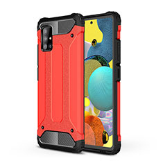 Silicone Matte Finish and Plastic Back Cover Case WL1 for Samsung Galaxy M40S Red