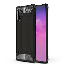 Silicone Matte Finish and Plastic Back Cover Case WL1 for Samsung Galaxy Note 10 Plus 5G Black