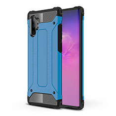 Silicone Matte Finish and Plastic Back Cover Case WL1 for Samsung Galaxy Note 10 Plus 5G Blue