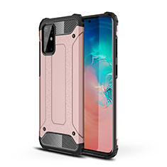 Silicone Matte Finish and Plastic Back Cover Case WL1 for Samsung Galaxy S20 Plus 5G Rose Gold
