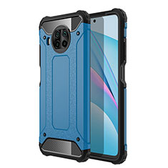 Silicone Matte Finish and Plastic Back Cover Case WL1 for Xiaomi Mi 10i 5G Blue