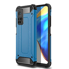 Silicone Matte Finish and Plastic Back Cover Case WL1 for Xiaomi Mi 10T 5G Blue