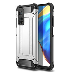 Silicone Matte Finish and Plastic Back Cover Case WL1 for Xiaomi Mi 10T 5G Silver