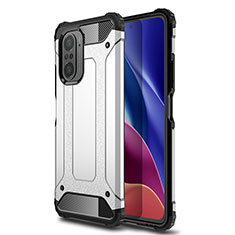 Silicone Matte Finish and Plastic Back Cover Case WL1 for Xiaomi Poco F3 5G Silver