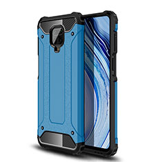 Silicone Matte Finish and Plastic Back Cover Case WL1 for Xiaomi Poco M2 Pro Blue