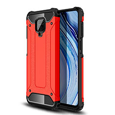 Silicone Matte Finish and Plastic Back Cover Case WL1 for Xiaomi Poco M2 Pro Red