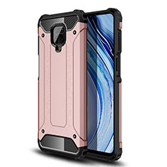 Silicone Matte Finish and Plastic Back Cover Case WL1 for Xiaomi Poco M2 Pro Rose Gold