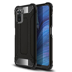 Silicone Matte Finish and Plastic Back Cover Case WL1 for Xiaomi Poco M5S Black