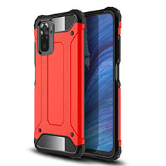 Silicone Matte Finish and Plastic Back Cover Case WL1 for Xiaomi Poco M5S Red