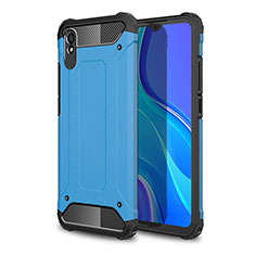 Silicone Matte Finish and Plastic Back Cover Case WL1 for Xiaomi Redmi 9A Blue
