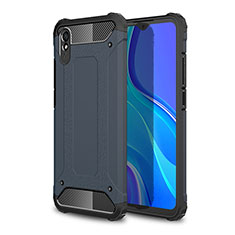 Silicone Matte Finish and Plastic Back Cover Case WL1 for Xiaomi Redmi 9AT Navy Blue