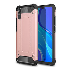 Silicone Matte Finish and Plastic Back Cover Case WL1 for Xiaomi Redmi 9AT Rose Gold