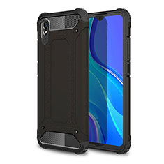 Silicone Matte Finish and Plastic Back Cover Case WL1 for Xiaomi Redmi 9i Black
