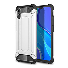 Silicone Matte Finish and Plastic Back Cover Case WL1 for Xiaomi Redmi 9i Silver