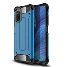 Silicone Matte Finish and Plastic Back Cover Case WL1 for Xiaomi Redmi Note 10 4G Blue