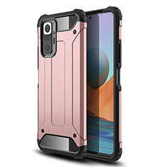 Silicone Matte Finish and Plastic Back Cover Case WL1 for Xiaomi Redmi Note 10 Pro Max Rose Gold