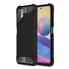 Silicone Matte Finish and Plastic Back Cover Case WL1 for Xiaomi Redmi Note 11 SE 5G Black