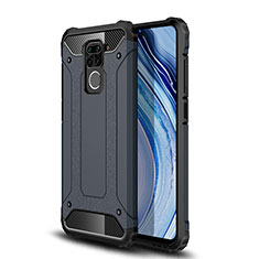 Silicone Matte Finish and Plastic Back Cover Case WL1 for Xiaomi Redmi Note 9 Navy Blue