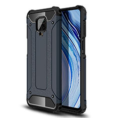 Silicone Matte Finish and Plastic Back Cover Case WL1 for Xiaomi Redmi Note 9 Pro Max Navy Blue