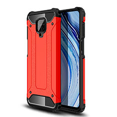 Silicone Matte Finish and Plastic Back Cover Case WL1 for Xiaomi Redmi Note 9 Pro Max Red