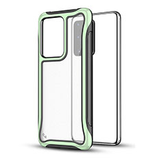 Silicone Matte Finish and Plastic Back Cover Case YF1 for Samsung Galaxy S20 Plus 5G Green