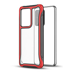 Silicone Matte Finish and Plastic Back Cover Case YF1 for Samsung Galaxy S20 Plus 5G Red