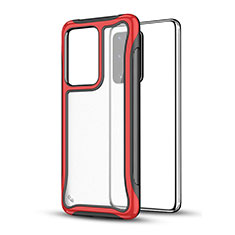 Silicone Matte Finish and Plastic Back Cover Case YF1 for Samsung Galaxy S20 Plus Red