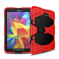 Silicone Matte Finish and Plastic Back Cover with Stand for Samsung Galaxy Tab A6 10.1 SM-T580 SM-T585 Red