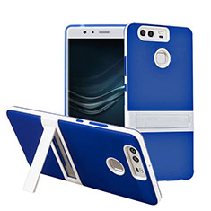 Silicone Matte Finish Stands Case for Huawei P9 Plus Blue