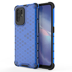Silicone Transparent Frame Case Cover 360 Degrees AM1 for Oppo A94 5G Blue