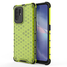 Silicone Transparent Frame Case Cover 360 Degrees AM1 for Oppo A94 5G Green