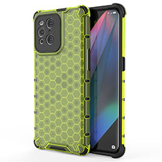 Silicone Transparent Frame Case Cover 360 Degrees AM1 for Oppo Find X3 5G Green