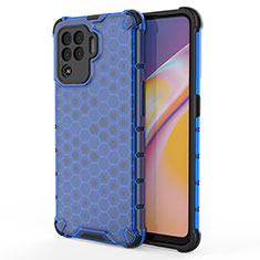 Silicone Transparent Frame Case Cover 360 Degrees AM1 for Oppo Reno5 F Blue