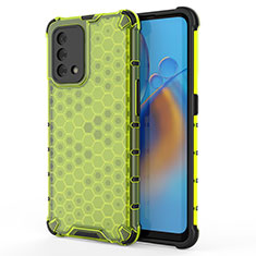 Silicone Transparent Frame Case Cover 360 Degrees AM1 for Oppo Reno6 Lite Green