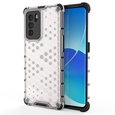 Silicone Transparent Frame Case Cover 360 Degrees AM1 for Oppo Reno6 Pro 5G India White
