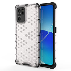 Silicone Transparent Frame Case Cover 360 Degrees AM1 for Oppo Reno6 Z 5G White