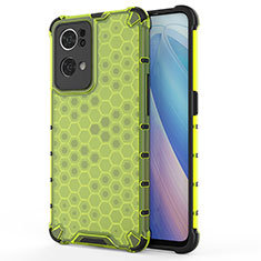Silicone Transparent Frame Case Cover 360 Degrees AM1 for Oppo Reno7 Pro 5G Green