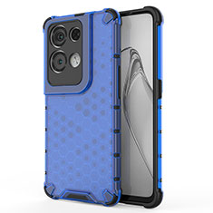 Silicone Transparent Frame Case Cover 360 Degrees AM1 for Oppo Reno8 Pro 5G Blue