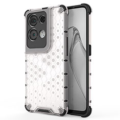 Silicone Transparent Frame Case Cover 360 Degrees AM1 for Oppo Reno8 Pro+ Plus 5G White