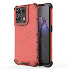 Silicone Transparent Frame Case Cover 360 Degrees AM1 for Oppo Reno9 5G Red