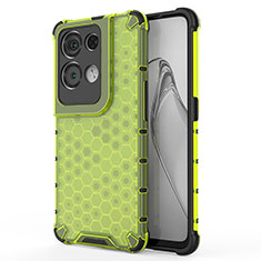 Silicone Transparent Frame Case Cover 360 Degrees AM1 for Oppo Reno9 Pro+ Plus 5G Green
