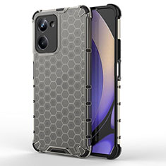 Silicone Transparent Frame Case Cover 360 Degrees AM1 for Realme 10 Pro 5G Black