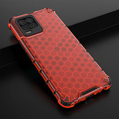 Silicone Transparent Frame Case Cover 360 Degrees AM1 for Realme 8 Pro Red