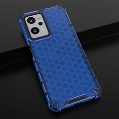 Silicone Transparent Frame Case Cover 360 Degrees AM1 for Realme 9 5G Blue
